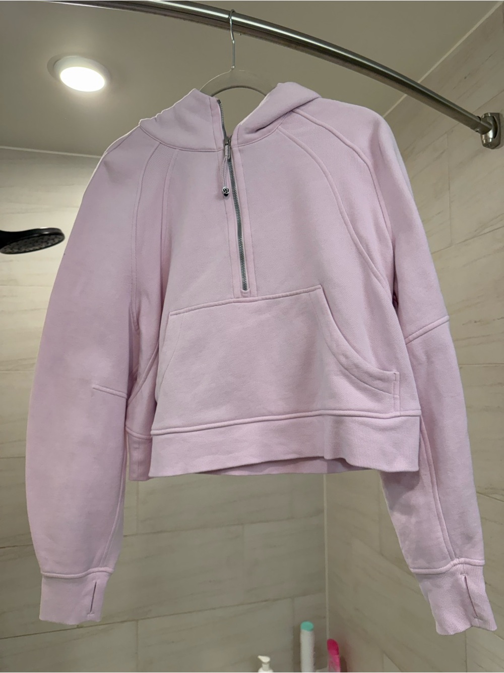 Lululemon half zip scuba in light pink